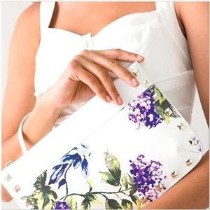 White House Black Market Floral Clutch